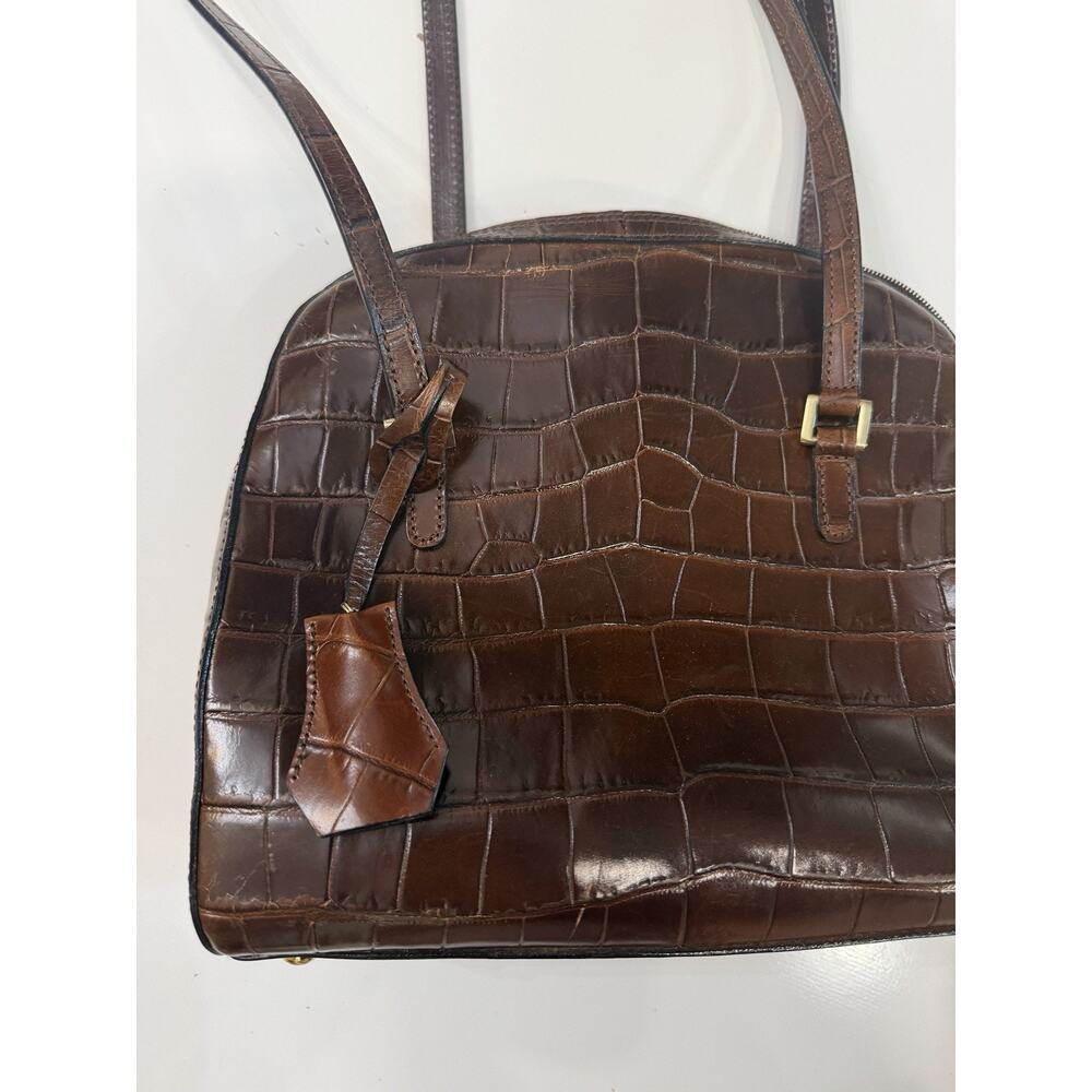 Fossil Issue 1954 Brown Cowhide leather Crocodile Embossed Medium Size